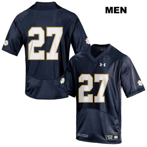 Men's NCAA Notre Dame Fighting Irish #27 Arion Shinaver Stitched College Under Armour Authentic Navy No Name Football Jersey YW10Q71LC